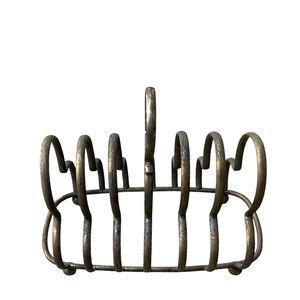 Vintage Metal Six Piece Toast Holder Office Decor Rustic Farmhouse